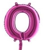 O harfi Fuya Ruby folyo balon sper kalite 14 inc 38 cm