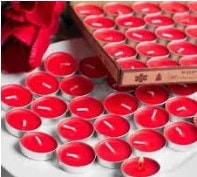 Yuvarlak krmz tealight mum 25 adet